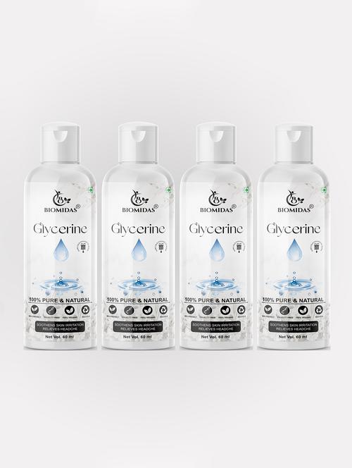 biomidas 100% natural glycerine for cleansing & refreshing skin pore tightening 60ml (pack of 4) - 18722367 - Very Small Image - 1