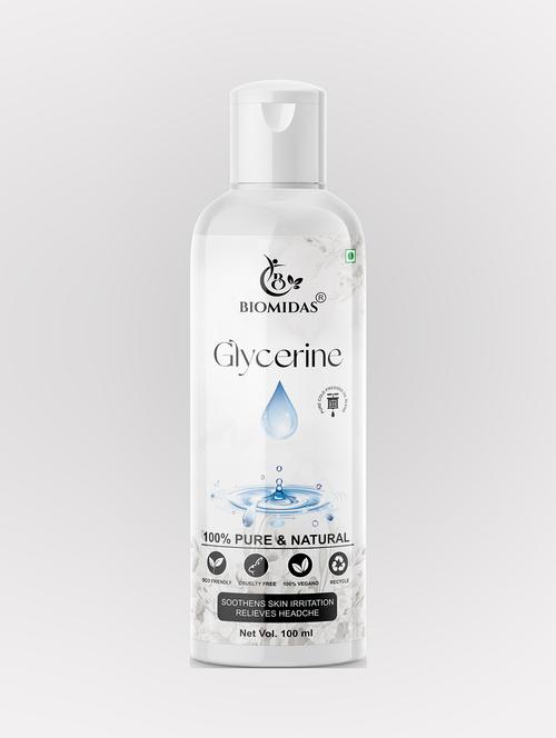 biomidas 100% natural glycerine for cleansing & refreshing skin pore tightening 100ml (pack of 1) - 18722396 - Very Small Image - 1