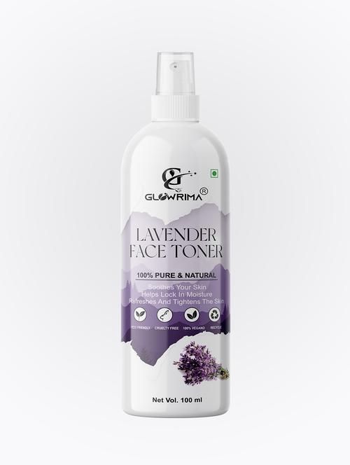 glowrima 100% natural lavender toner for cleansing & refreshing skin pore tightening toner with spray 100ml (pack of 1) - 18722488 - Very Small Image - 1