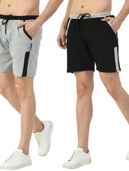 pack of 2 mid rise side taped shorts - 18722955 - Very Small Image - 1