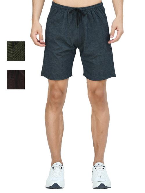 pack of 3 mid rise solid shorts - 18722958 - Very Small Image - 1