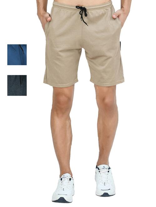 pack of 3 mid rise solid shorts - 18722988 - Very Small Image - 1