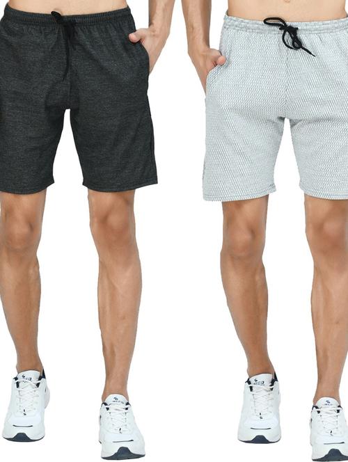 pack of 2 mid rise solid shorts - 18722990 - Very Small Image - 1