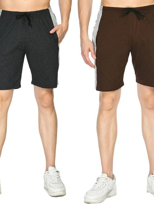 pack of 2 mid rise side taped shorts - 18723026 - Very Small Image - 1