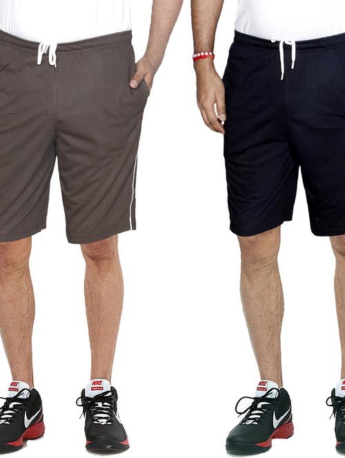 pack of 2 mid rise solid shorts - 18723041 - Very Small Image - 1