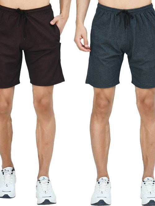 pack of 2 mid rise solid shorts - 18723043 - Very Small Image - 1