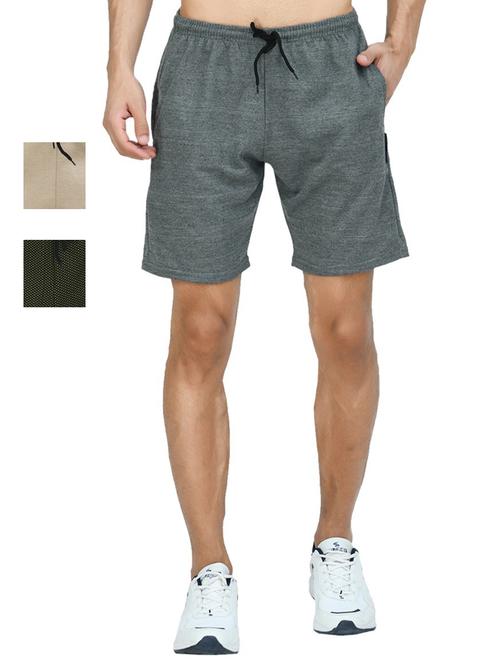 pack of 3 mid rise solid shorts - 18723100 - Very Small Image - 1