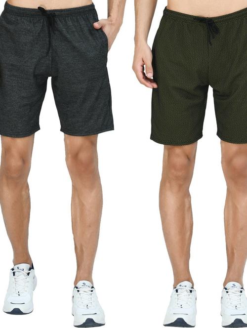 pack of 2 mid rise solid shorts - 18723106 - Very Small Image - 1