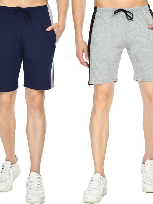 pack of 2 mid rise side taped shorts - 18723164 - Very Small Image - 1