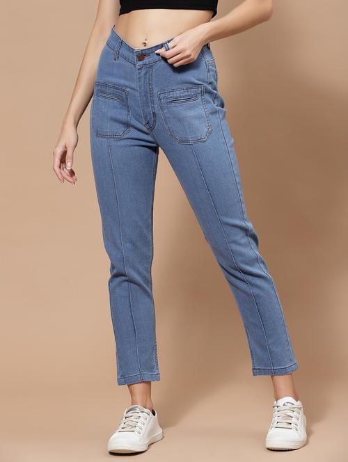 light blue cotton blend jeans - 18730458 - Very Small Image - 1