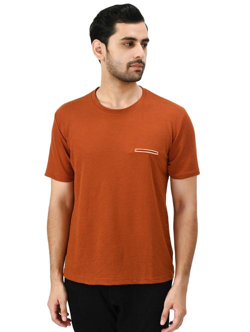 orange solid regular t-shirt - 18730572 - Very Small Image - 1