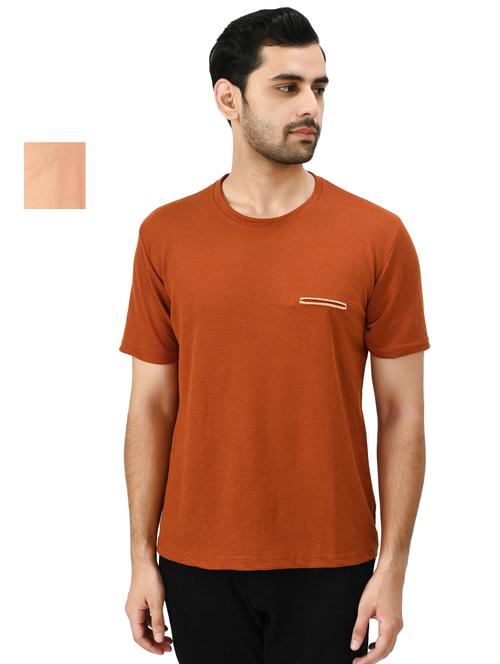 round neck solid t-shirt combo - 18730593 - Very Small Image - 1