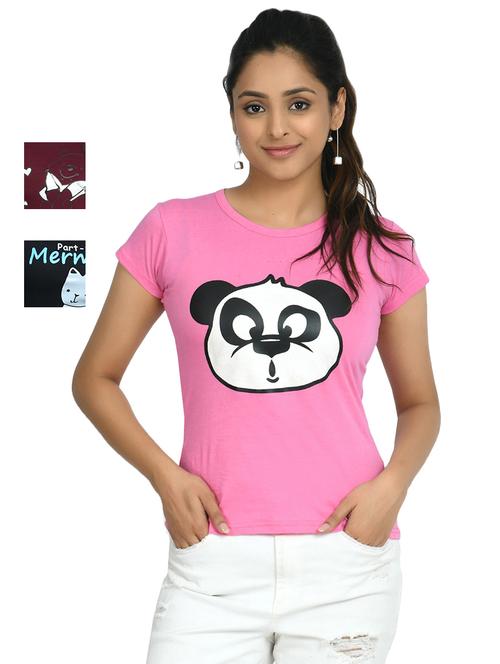 round neck printed tee combo - 18730684 - Very Small Image - 1