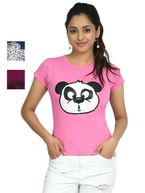 round neck printed tee combo - 18730758 - Very Small Image - 1