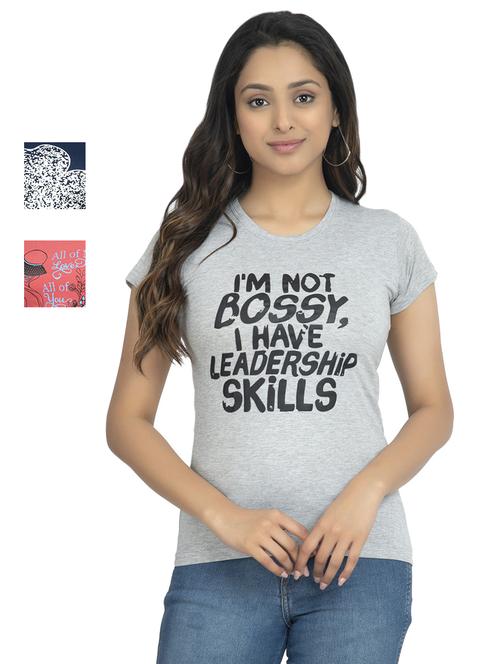 round neck printed tee combo - 18730823 - Very Small Image - 1