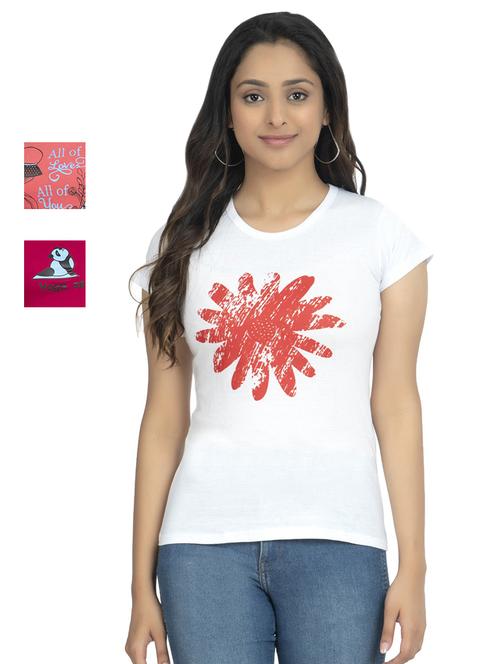 round neck printed tee combo - 18730855 - Very Small Image - 1