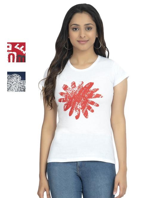 round neck printed tee combo - 18730861 - Very Small Image - 1
