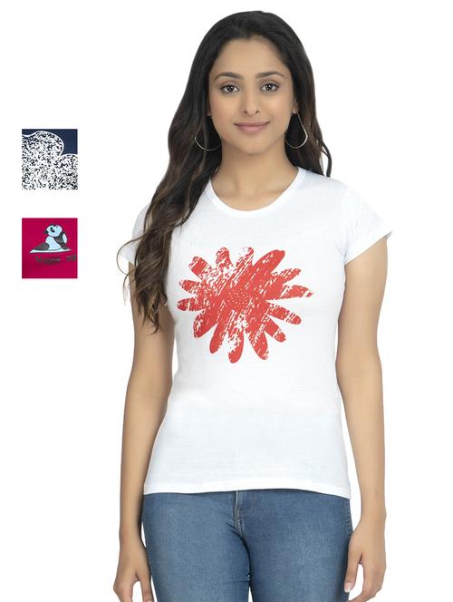 round neck printed tee combo - 18730863 - Very Small Image - 1