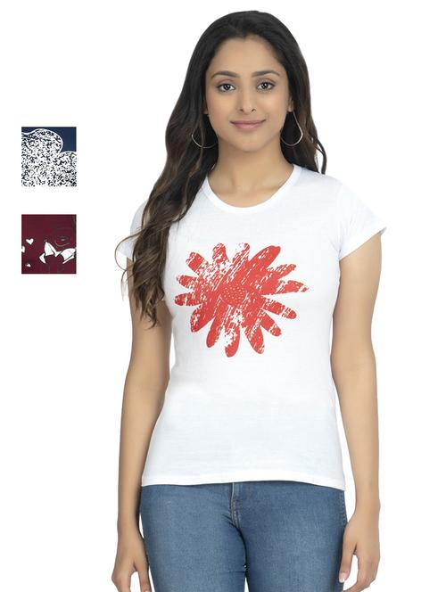 round neck printed tee combo - 18730864 - Very Small Image - 1
