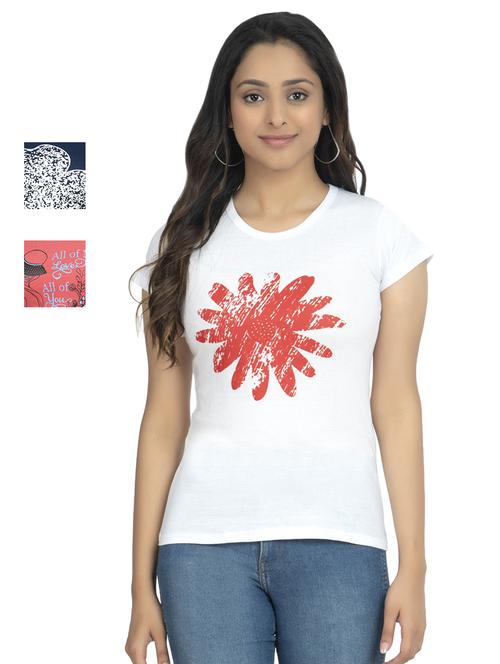 round neck printed tee combo - 18730868 - Very Small Image - 1