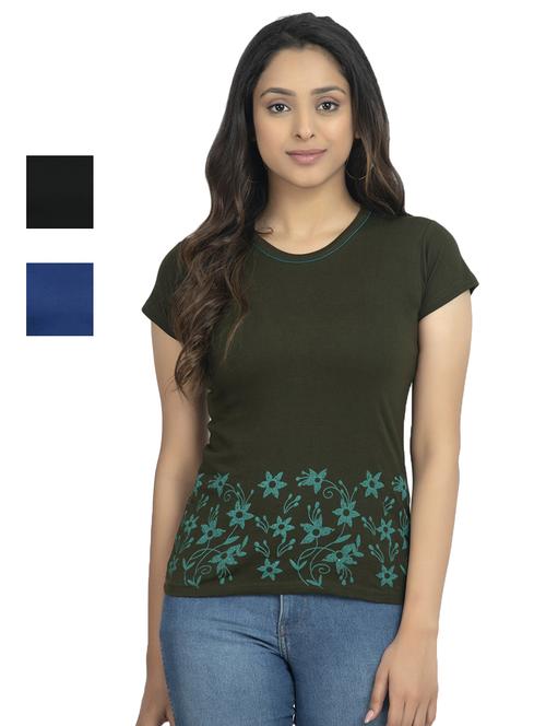 round neck printed tee combo - 18730947 - Very Small Image - 1