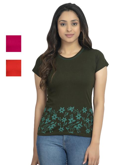 round neck printed tee combo - 18730959 - Very Small Image - 1