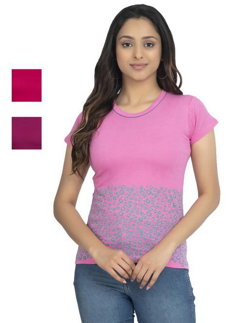 round neck printed tee combo - 18730977 - Very Small Image - 1