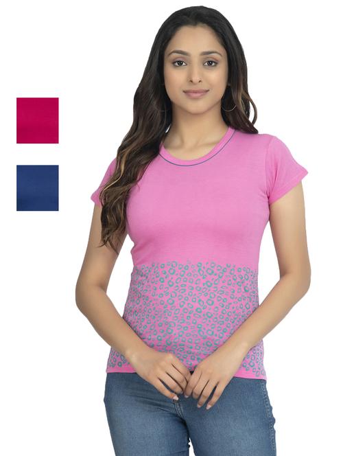 round neck printed tee combo - 18730978 - Very Small Image - 1