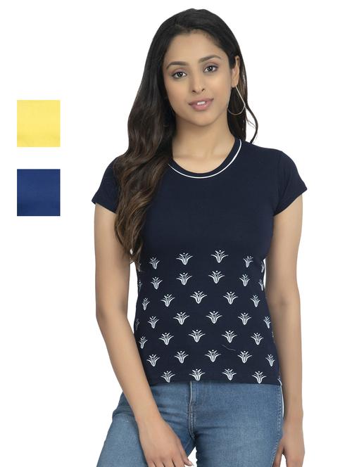 round neck printed tee combo - 18731035 - Very Small Image - 1
