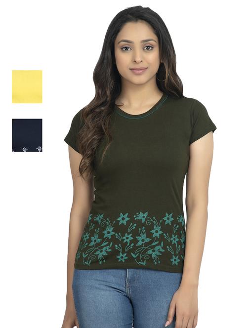 round neck printed tee combo - 18731036 - Very Small Image - 1