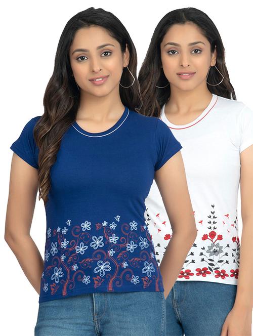 pack of 2 round neck printed regular tee - 18731117 - Very Small Image - 1
