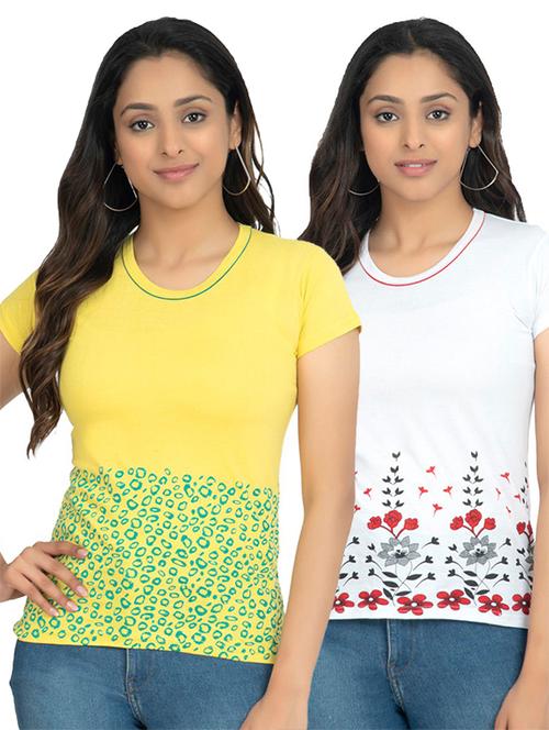 pack of 2 round neck printed regular tee - 18731121 - Very Small Image - 1
