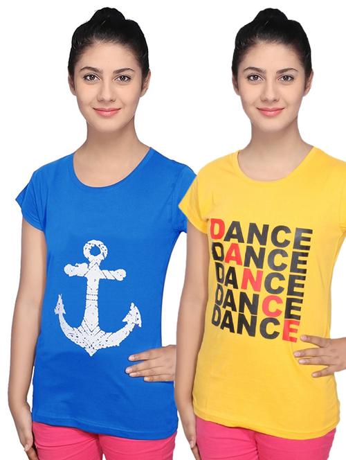 pack of 2 round neck printed regular tee - 18731212 - Very Small Image - 1