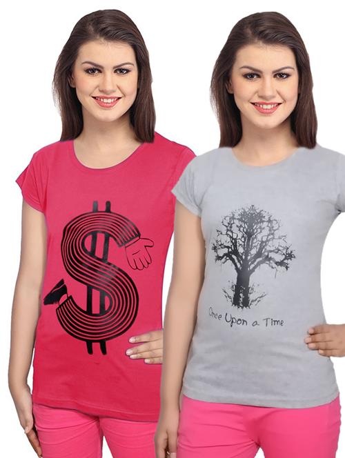 pack of 2 round neck printed regular tee - 18731281 - Very Small Image - 1