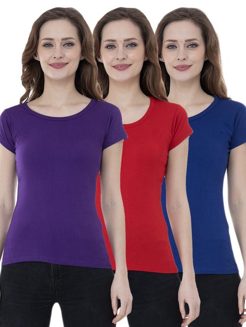 round neck solid tee combo - 18731405 - Very Small Image - 1
