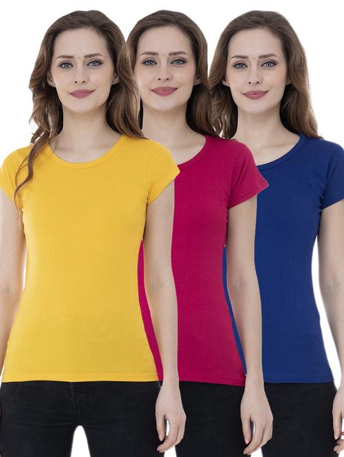 round neck solid tee combo - 18731439 - Very Small Image - 1