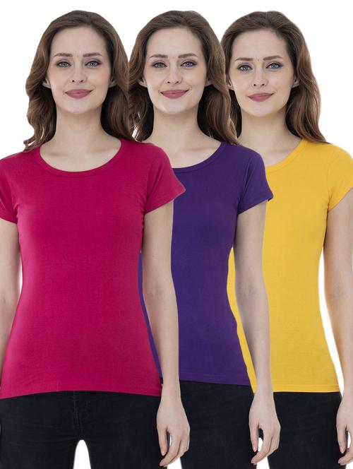 round neck solid tee combo - 18731442 - Very Small Image - 1