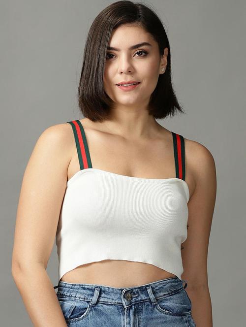 women's crop square neck top - 18734909 - Very Small Image - 1