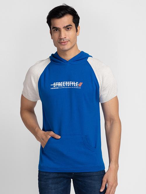 hooded color blocked regular t-shirt - 18734932 - Very Small Image - 1