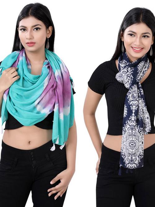 printed scarf combo - 18736436 - Very Small Image - 1