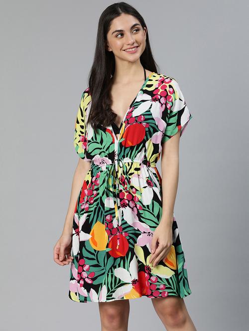 tropical printed wrap coverup - 18736449 - Very Small Image - 1