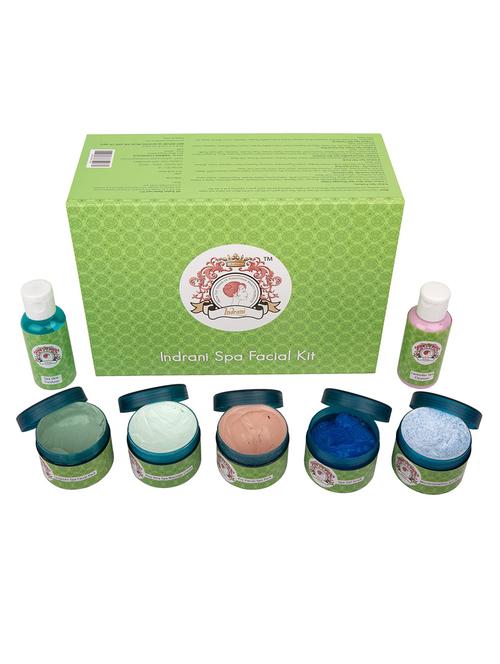 indrani spa facial kit for women (pack, cleanser, facial pack, massage cream, scrub, skin polisher, skin freshener) 600 gm - 18736485 - Very Small Image - 1