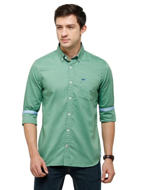 green solid casual shirt - 18738137 - Very Small Image - 1
