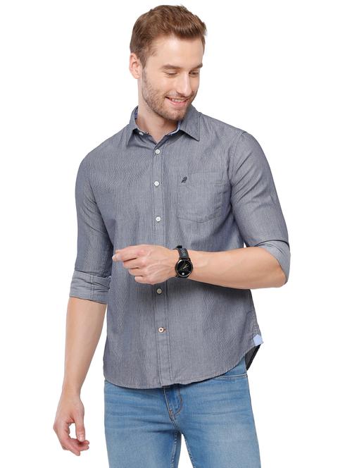 grey melange casual shirt - 18738237 - Very Small Image - 1