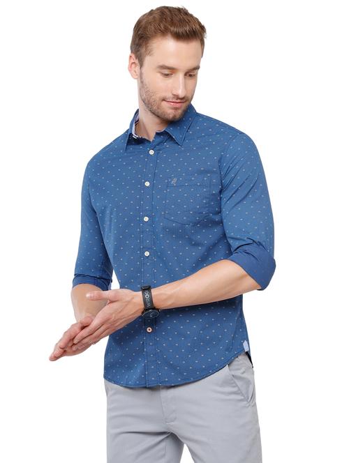 blue printed casual shirt - 18738240 - Very Small Image - 1