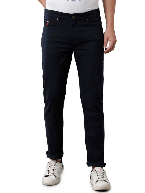 navy blue cotton chinos casual trousers - 18738626 - Very Small Image - 1