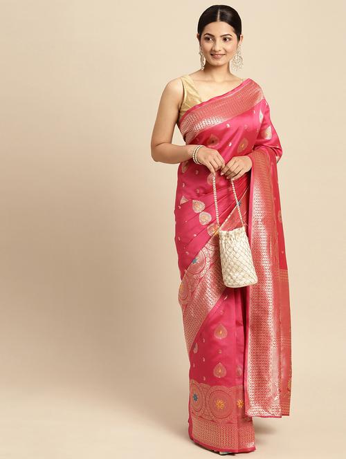 pink art silk kanjivaram saree - 18738894 - Very Small Image - 1