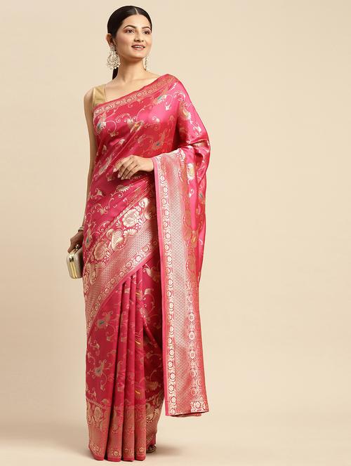 pink art silk kanjivaram saree - 18738900 - Very Small Image - 1