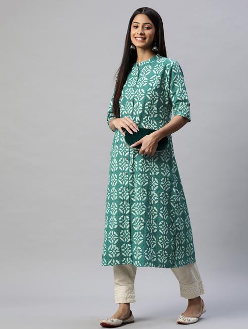 women's front slit kurta - 18739124 - Very Small Image - 1