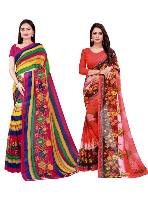 women's saree combo with blouse - 18739633 - Very Small Image - 1